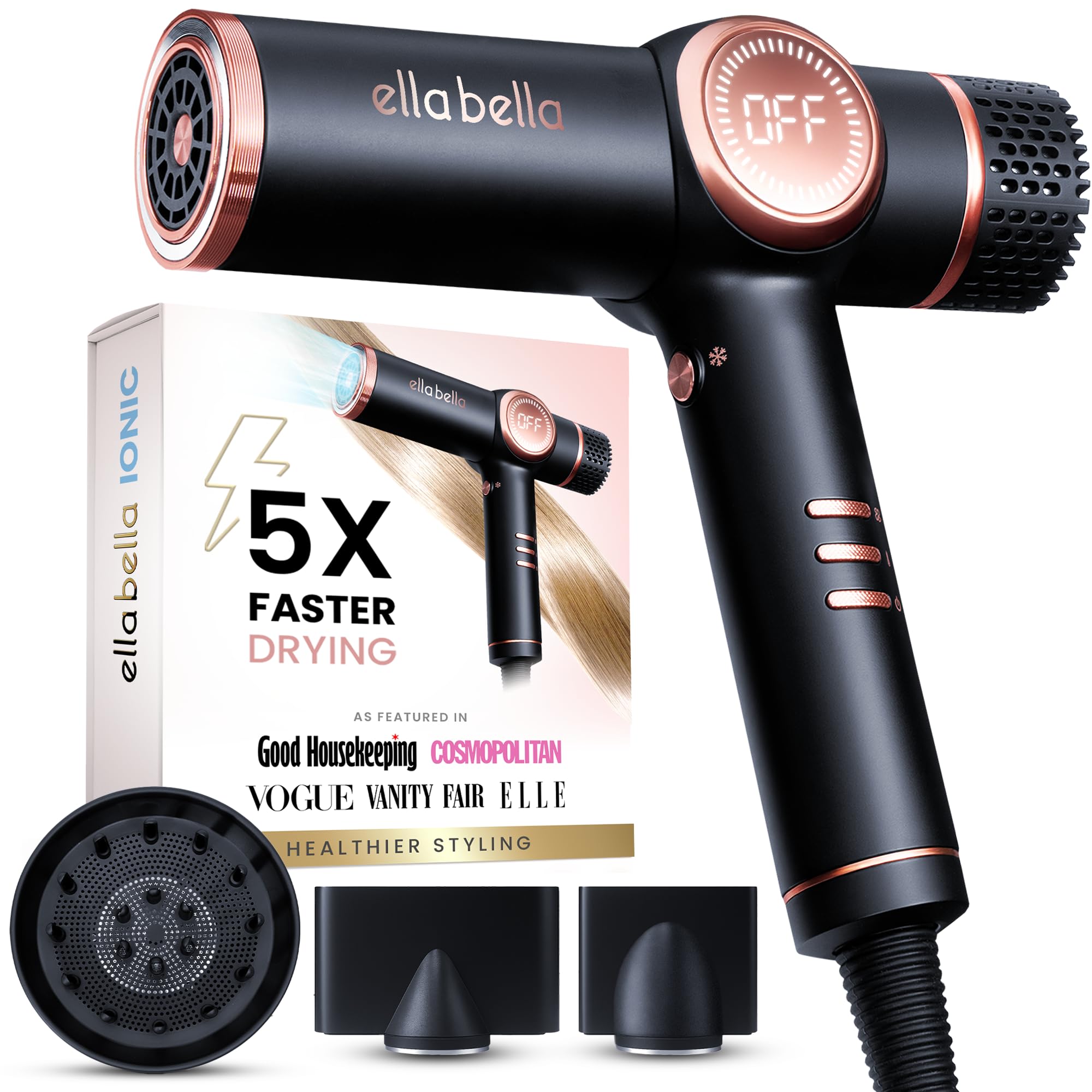 Amazon.com : ELLA BELLA® Professional Ionic Hair Dryer with